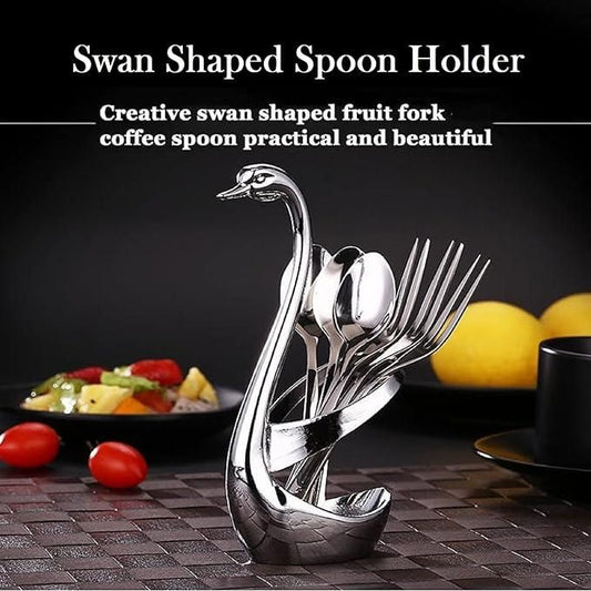 Swan Base Fork Holder With Fork Set for Kitchen & Home D�cor